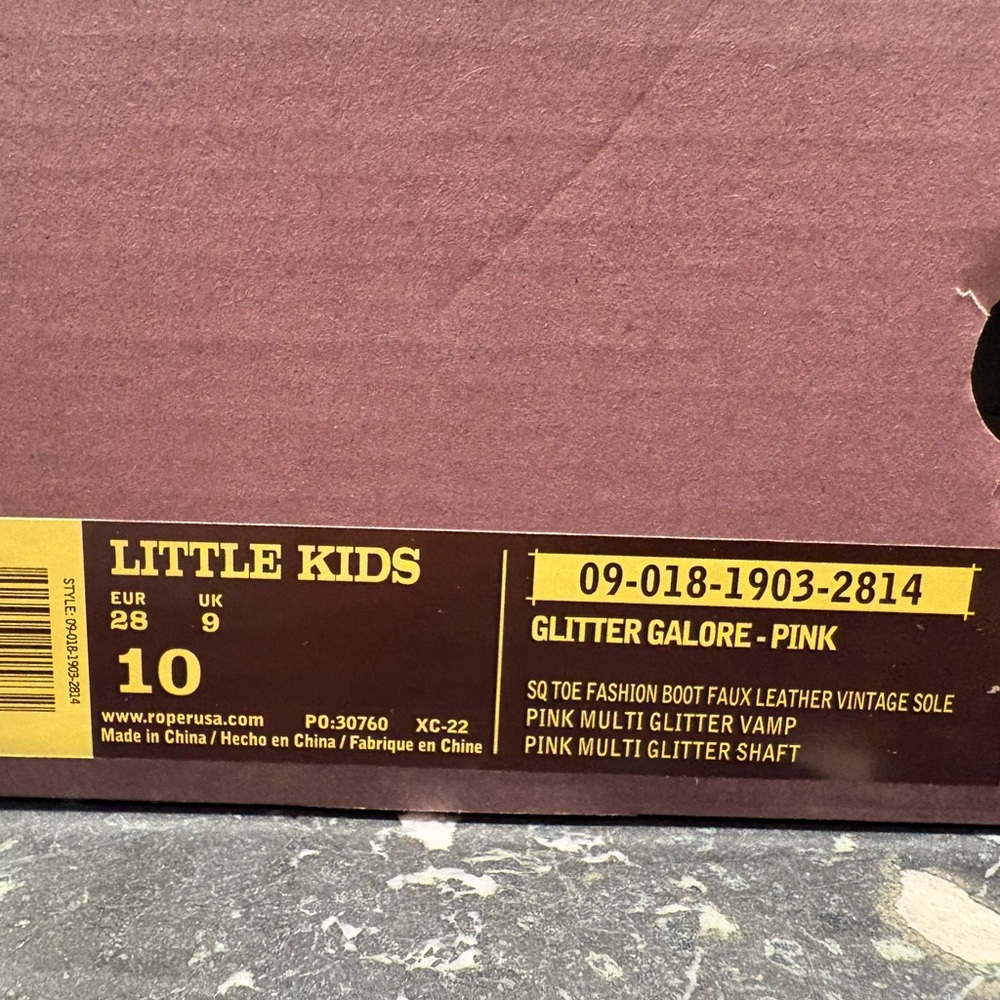 ROPER LITTLE GIRLS PINK MULTI GLITTER VAMP SHAFT BOOT - Picture 4 of 4